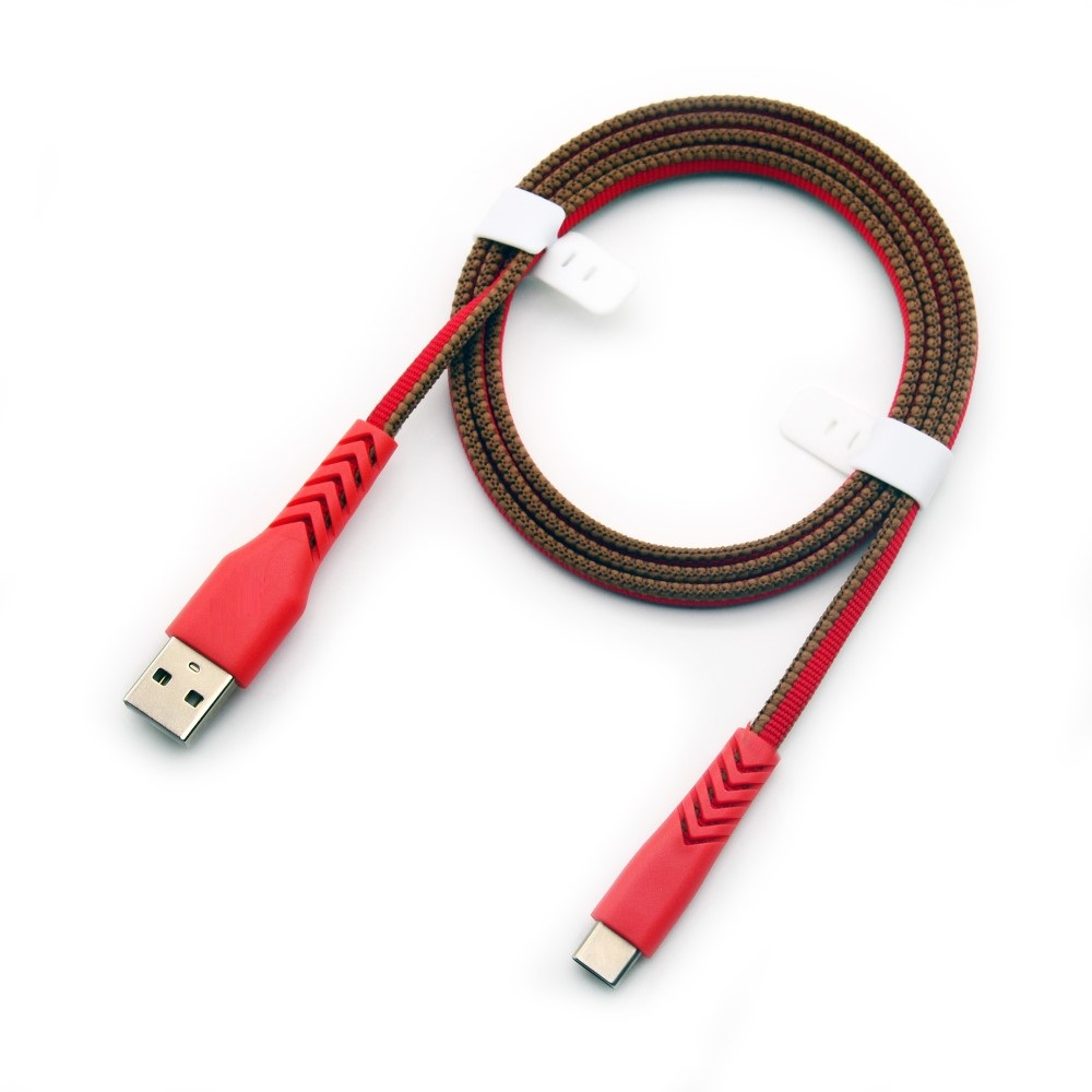 USB A to Type-C Flat Cable (Dual Color Braiding)